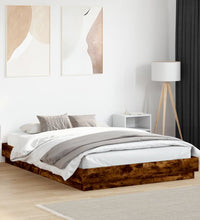 Bettgestell Räuchereiche 160x200 cm Holzwerkstoff