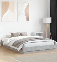 Bettgestell Betongrau 150x200 cm Holzwerkstoff