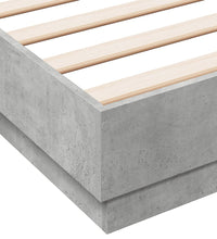 Bettgestell Betongrau 140x200 cm Holzwerkstoff