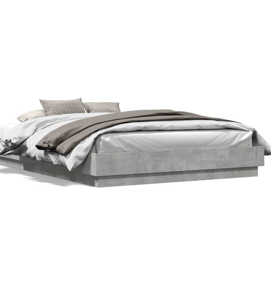 Bettgestell Betongrau 140x200 cm Holzwerkstoff