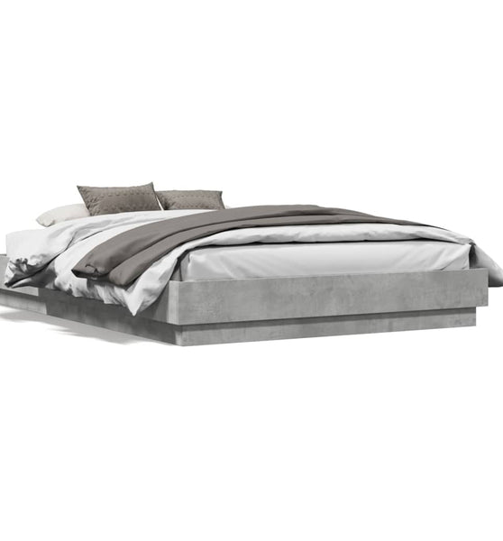 Bettgestell Betongrau 140x190 cm Holzwerkstoff