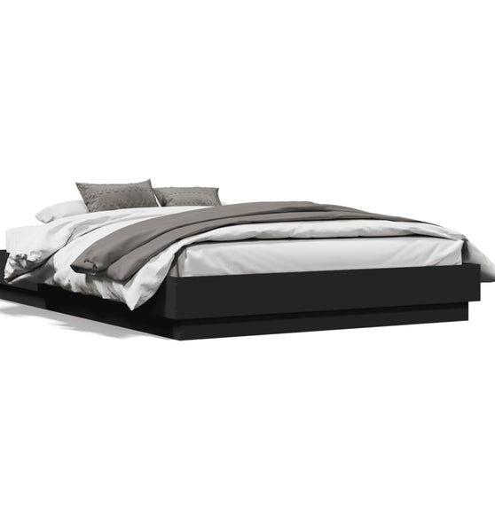 Bettgestell Schwarz 135x190 cm Holzwerkstoff