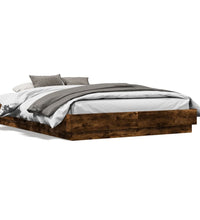 Bettgestell Räuchereiche 135x190 cm Holzwerkstoff