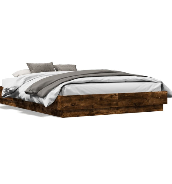 Bettgestell Räuchereiche 135x190 cm Holzwerkstoff