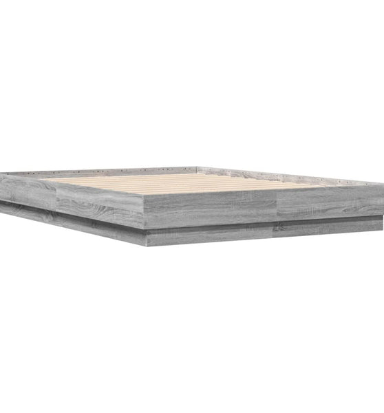 Bettgestell Grau Sonoma 135x190 cm Holzwerkstoff