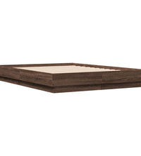 Bettgestell Braun Eichen-Optik 135x190 cm Holzwerkstoff