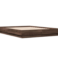 Bettgestell Braun Eichen-Optik 135x190 cm Holzwerkstoff