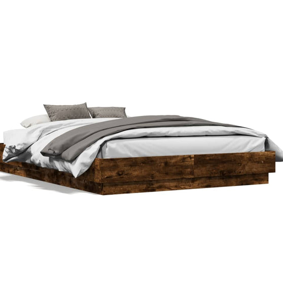 Bettgestell Räuchereiche 120x190 cm Holzwerkstoff