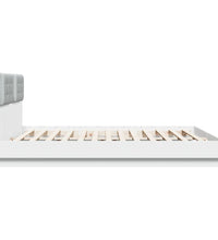 Bettgestell mit Kopfteil Weiß 200x200 cm Holzwerkstoff