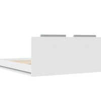 Bettgestell mit Kopfteil Weiß 200x200 cm Holzwerkstoff
