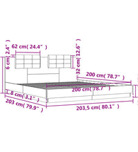 Bettgestell mit Kopfteil Sonoma-Eiche 200x200 cm Holzwerkstoff