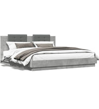 Bettgestell mit Kopfteil Betongrau 180x200 cm Holzwerkstoff