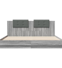 Bettgestell mit Kopfteil Grau Sonoma 180x200 cm Holzwerkstoff