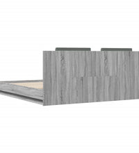 Bettgestell mit Kopfteil Grau Sonoma 180x200 cm Holzwerkstoff