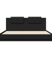 Bettgestell mit Kopfteil Schwarz 160x200 cm Holzwerkstoff