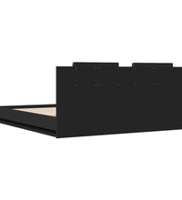 Bettgestell mit Kopfteil Schwarz 160x200 cm Holzwerkstoff