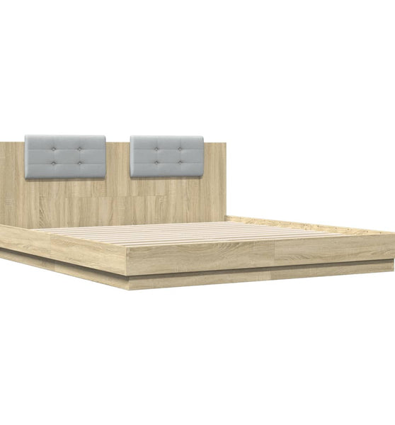 Bettgestell mit Kopfteil Sonoma-Eiche 160x200 cm Holzwerkstoff