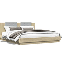 Bettgestell mit Kopfteil Sonoma-Eiche 160x200 cm Holzwerkstoff