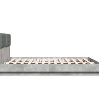 Bettgestell mit Kopfteil Betongrau 160x200 cm Holzwerkstoff