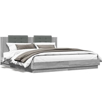 Bettgestell mit Kopfteil Grau Sonoma 160x200 cm Holzwerkstoff