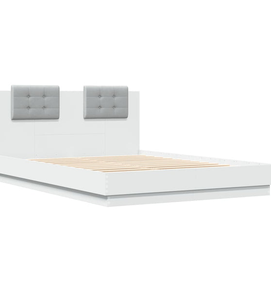 Bettgestell mit Kopfteil Weiß 150x200 cm Holzwerkstoff