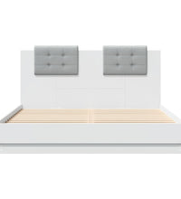 Bettgestell mit Kopfteil Weiß 150x200 cm Holzwerkstoff