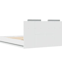 Bettgestell mit Kopfteil Weiß 150x200 cm Holzwerkstoff