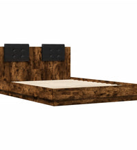 Bettgestell mit Kopfteil Räuchereiche 150x200 cm Holzwerkstoff