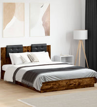 Bettgestell mit Kopfteil Räuchereiche 150x200 cm Holzwerkstoff