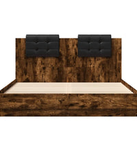 Bettgestell mit Kopfteil Räuchereiche 150x200 cm Holzwerkstoff