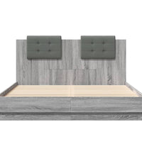 Bettgestell mit Kopfteil Grau Sonoma 150x200 cm Holzwerkstoff