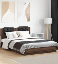 Bettgestell mit Kopfteil Braun Eichen-Optik 150x200 cm