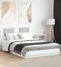 Bettgestell mit Kopfteil Weiß 140x200 cm Holzwerkstoff