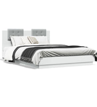 Bettgestell mit Kopfteil Weiß 140x200 cm Holzwerkstoff