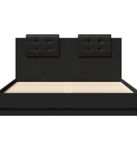Bettgestell mit Kopfteil Schwarz 140x200 cm Holzwerkstoff