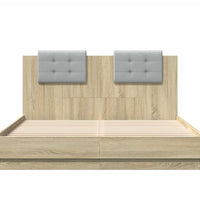 Bettgestell mit Kopfteil Sonoma-Eiche 140x200 cm Holzwerkstoff