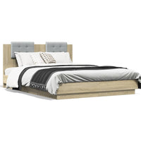 Bettgestell mit Kopfteil Sonoma-Eiche 140x200 cm Holzwerkstoff