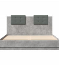 Bettgestell mit Kopfteil Betongrau 140x200 cm Holzwerkstoff