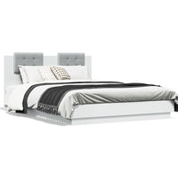 Bettgestell mit Kopfteil Weiß 120x200 cm Holzwerkstoff