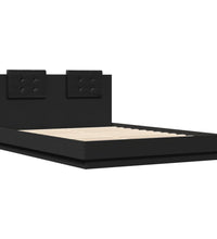 Bettgestell mit Kopfteil Schwarz 120x200 cm Holzwerkstoff
