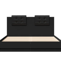 Bettgestell mit Kopfteil Schwarz 120x200 cm Holzwerkstoff