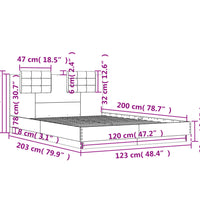 Bettgestell mit Kopfteil Schwarz 120x200 cm Holzwerkstoff