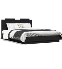 Bettgestell mit Kopfteil Schwarz 120x200 cm Holzwerkstoff