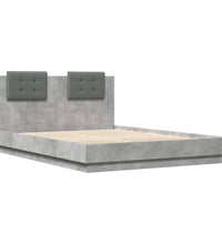 Bettgestell mit Kopfteil Betongrau 120x200 cm Holzwerkstoff