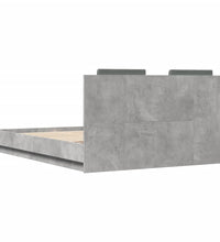 Bettgestell mit Kopfteil Betongrau 120x200 cm Holzwerkstoff