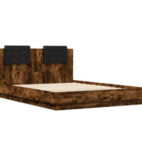 Bettgestell mit Kopfteil Räuchereiche 120x200 cm Holzwerkstoff