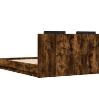 Bettgestell mit Kopfteil Räuchereiche 120x200 cm Holzwerkstoff