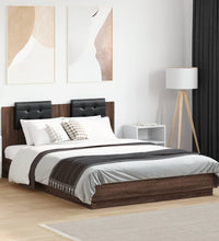 Bettgestell mit Kopfteil Braun Eichen-Optik 120x200 cm