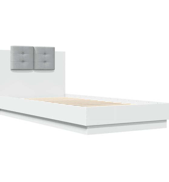 Bettgestell mit Kopfteil Weiß 100x200 cm Holzwerkstoff