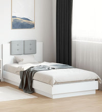 Bettgestell mit Kopfteil Weiß 100x200 cm Holzwerkstoff